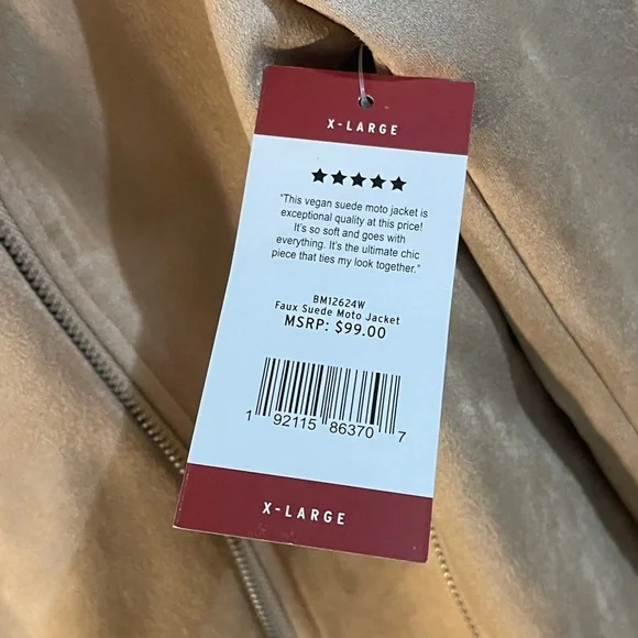 BB Dakota Light Brown Leather Jacket - Picture 8 of 12